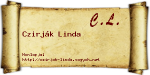 Czirják Linda névjegykártya